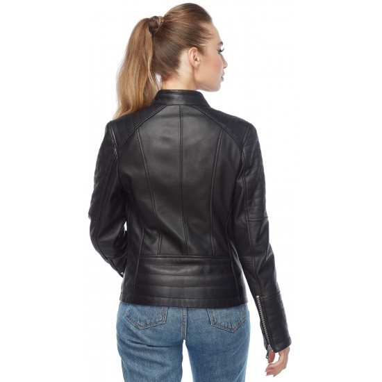 Abigail Womens Black Leather Jacket