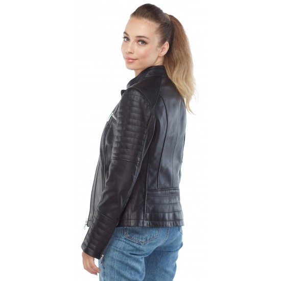 Abigail Womens Black Leather Jacket