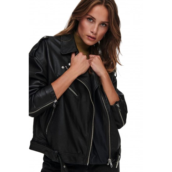 Addison Black Leather Motorcycle Jacket