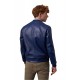 Alexander Blue Bomber Leather Jacket