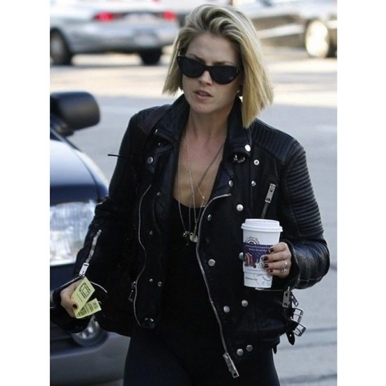 Ali Larter Black Moto Leather Jacket