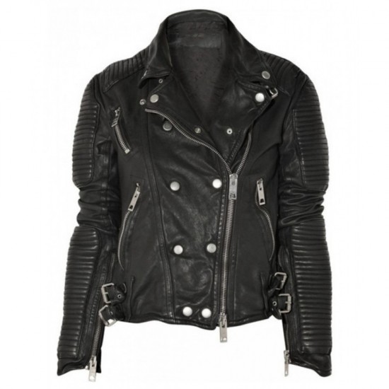 Ali Larter Black Moto Leather Jacket