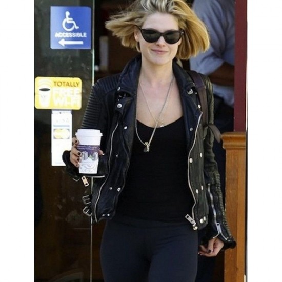 Ali Larter Black Moto Leather Jacket