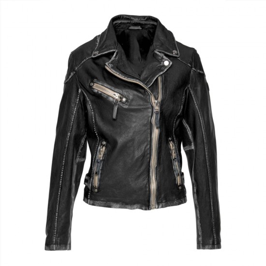 Anastasia Black Biker Leather Jacket