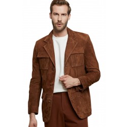 Anthony Brown Suede Leather Jacket for Men