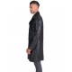 Armani Black Leather Trench Coat