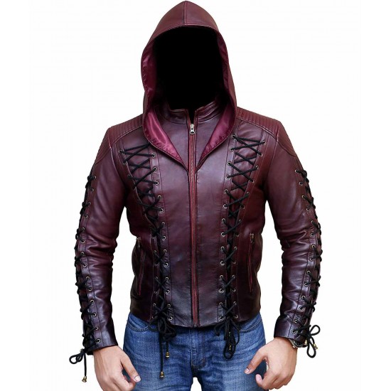 Arrow Arsenal Roy Harper Red Leather Jacket