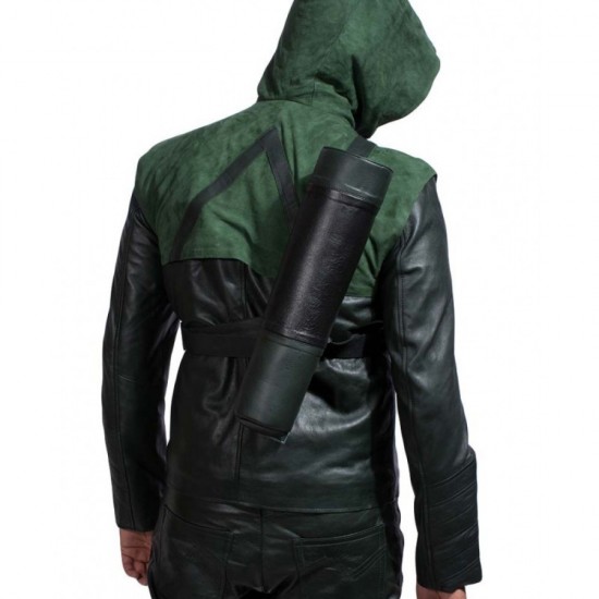 Arrow Stephen Amell Green Leather Jacket