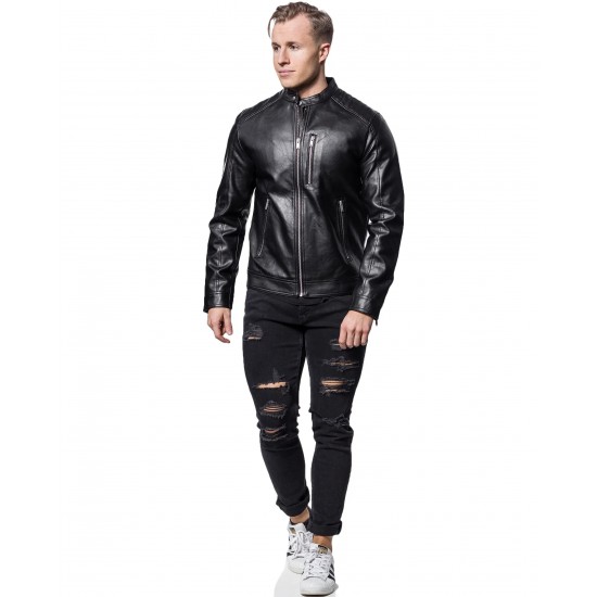 Bennett Black Leather Slim Fit Jacket