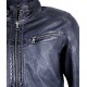Brandon Blue Vintage Cafe Racer Leather Jacket