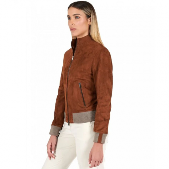 Bristol Sarai Brown Suede Leather Jacket