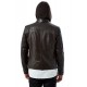 Bryson Brown Hooded Leather Jacket