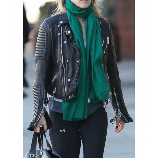 Ali Larter Black Moto Leather Jacket