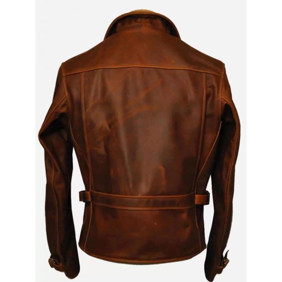 Captain America Chris Evans Brown Leather Jacket