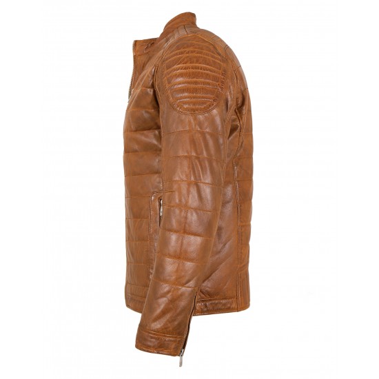 Carson Brown Quilted Leather Jacket