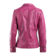Charleigh Raya Pink Biker Leather Jacket