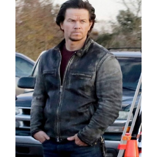 Daddy's Home Mark Wahlberg Distressed Leather Jacket