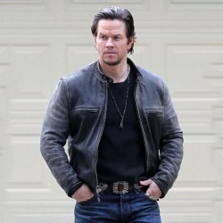 Daddy's Home Mark Wahlberg Distressed Leather Jacket