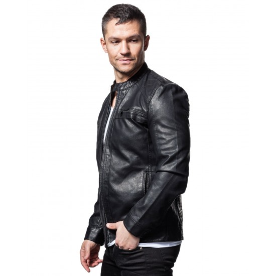 Daniel Black Quilted Leather Jacket