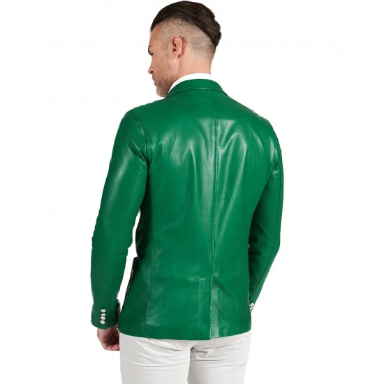 Dawson Avery Green Leather Blazer