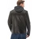 Dawson Black Hooded Leather Jacket