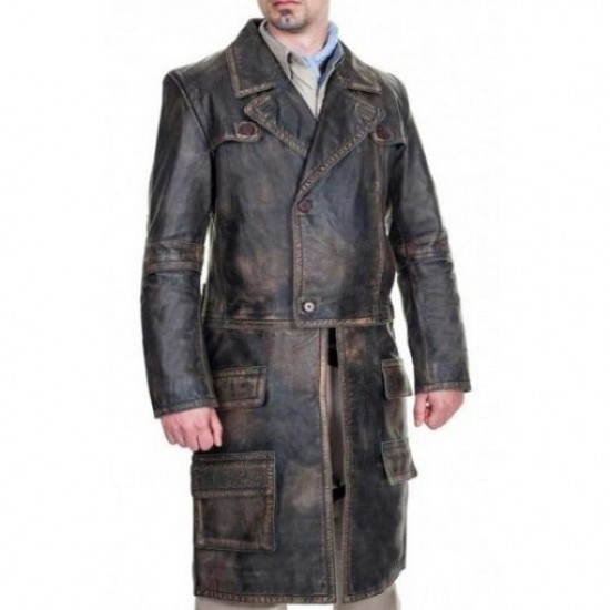 Defiance Grant Bowler Brown Leather Coat