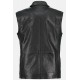 Dylan Black Leather Vest For Men