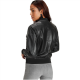 Eliana Lucy Black Bomber Leather Jacket