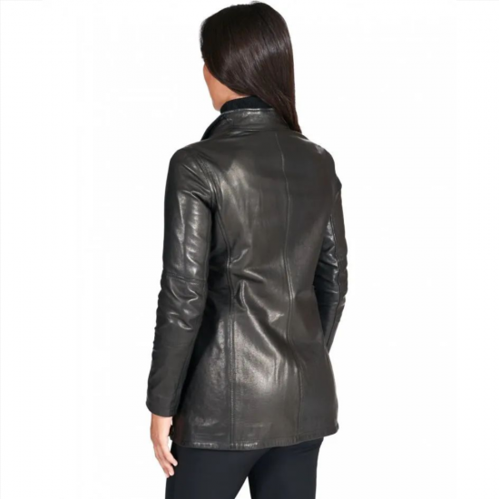 Elianna Black Biker Leather Jacket