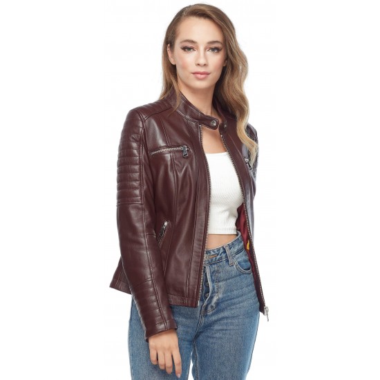 Elizabeth Dark Brown Women's Leather Jacket