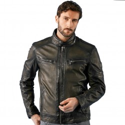 Emiliano Cafe Racer Leather Jacket