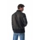 Ezra Black Varsity Bomber Leather Jacket