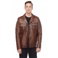 Finnegan Brown Distressed Leather Coat