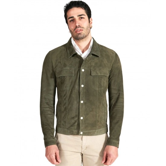 Francis Olive Green Suede Jacket