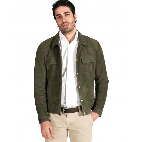 Francis Olive Green Suede Jacket