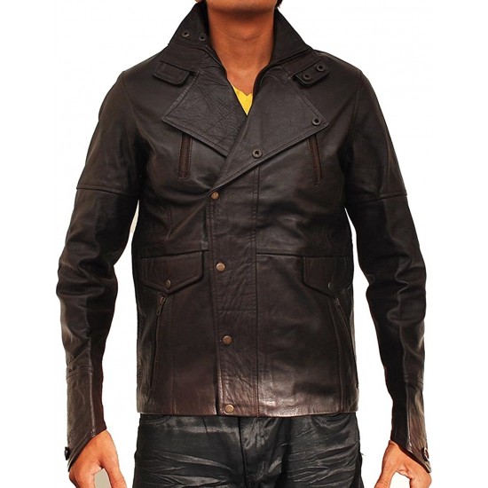 From Paris with Love John Travolta Brown Leather Coat