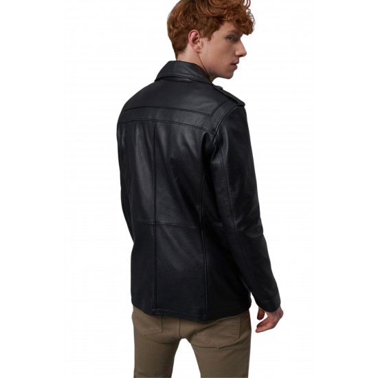 George Men's Classic Leather Jacket