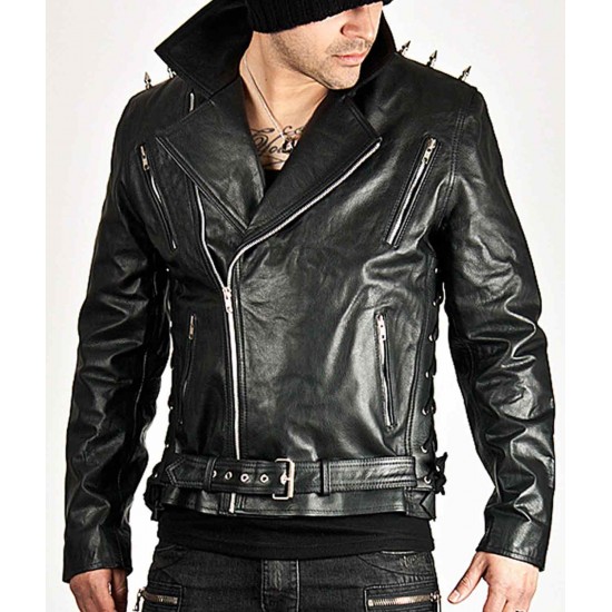Ghost Rider Nicolas Cage Black Leather Jacket