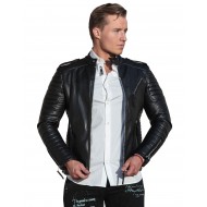 Giovanni Black Biker Leather Jacket