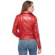 Grace Zoey Red Biker Leather Jacket