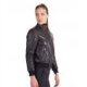 Gracelyn Black Bomber Leather Jacket