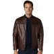 Graham Cafe Racer Brown Leather Jacket