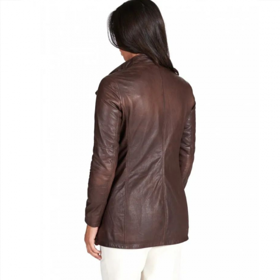 Gwendolyn Brown Biker Leather Jacket