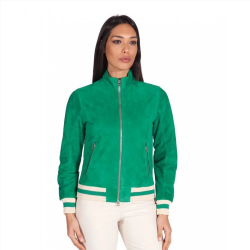 Haven Jocelyn Green Leather Jacket For Women