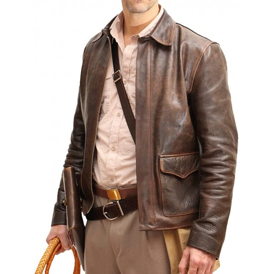 Indiana Jones Harrison Ford Brown Leather Jacket