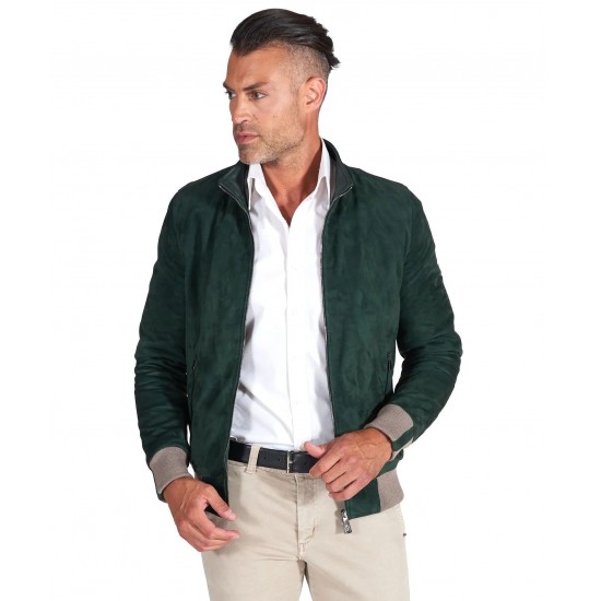 Jayceon Green Leather Jacket For Men