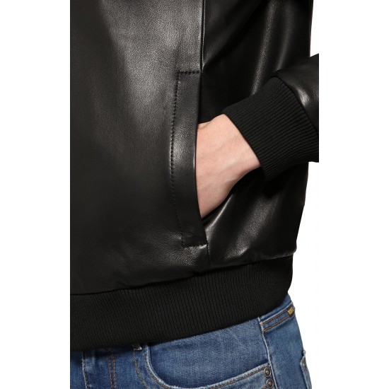 Josiah Black Bomber Leather Jacket