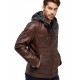 Kaden Brown Leather Zipper Jacket