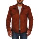 Huge Jackman Logan Wolverine  Brown Leather Jacket