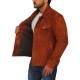 Huge Jackman Logan Wolverine  Brown Leather Jacket